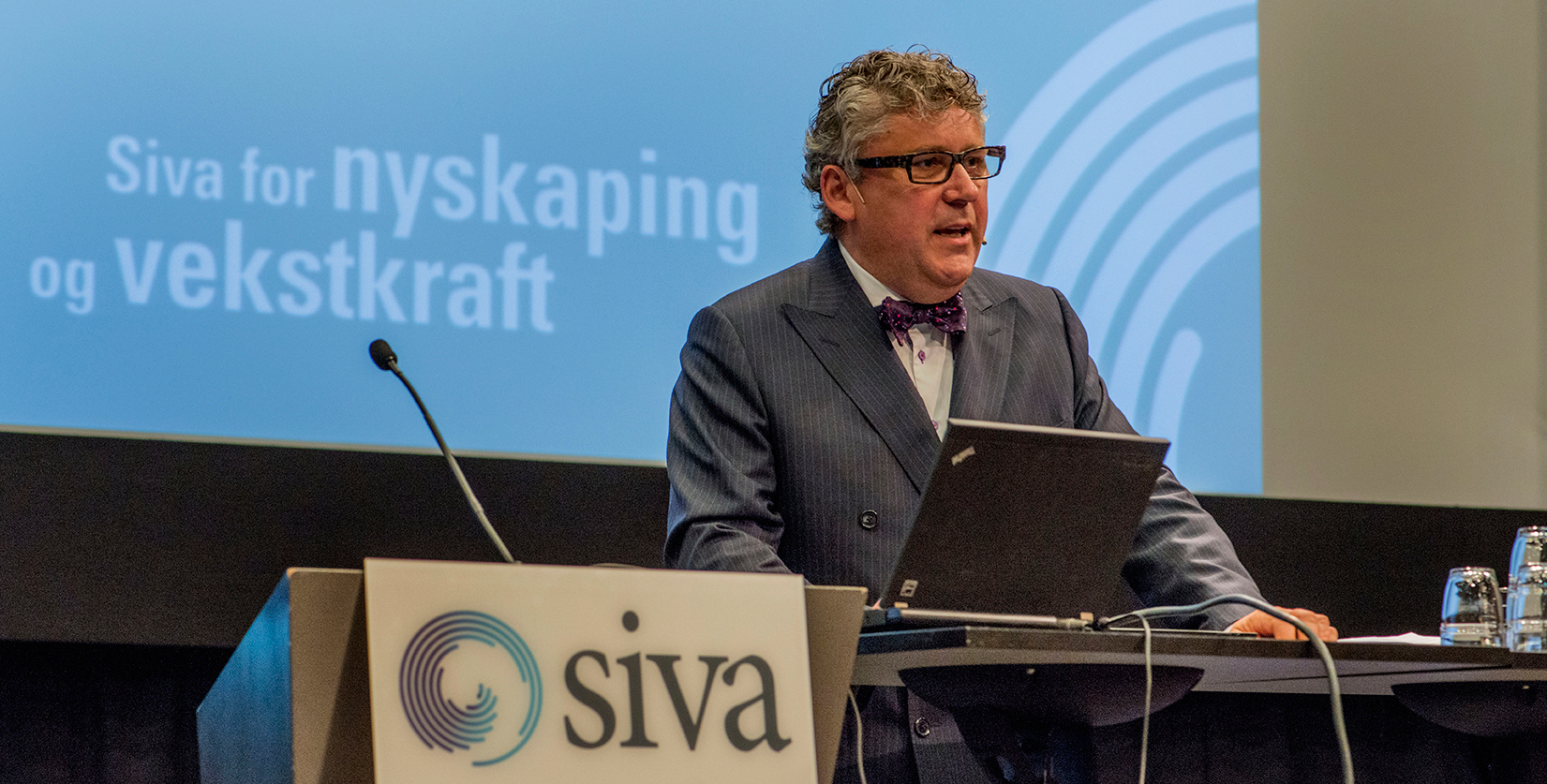 Administrerende direktør Erik Haugane i Siva oppfordrer innovasjonsmiljøene til å bli mer synlige og fortelle de gode historiene. (Foto: Siva/ Åge Hojem)