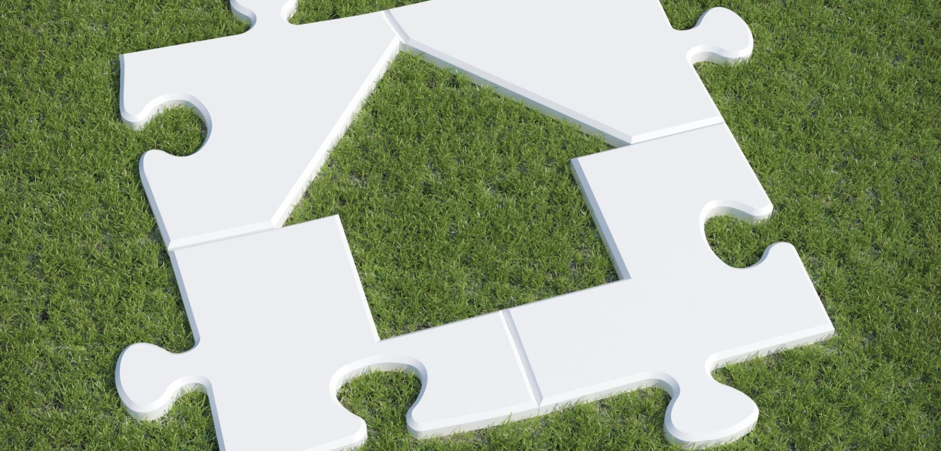 Green housing, conceptual computer artwork.