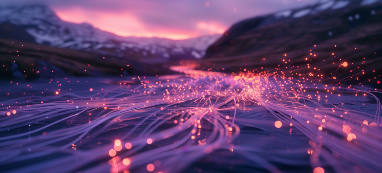 Bilde av lysglimt som reiser over vannflaten