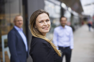 Bildet viser et profilbilde av en dame